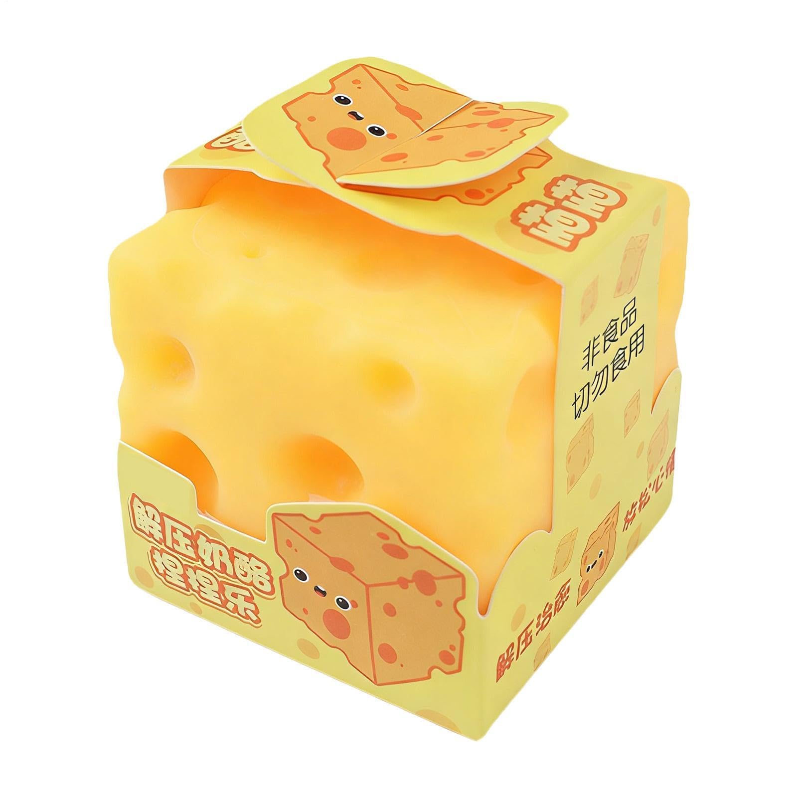 6x6cm Cheese Stress Toy, Cheese , Cheeses Stress Ball, anxietys Relief Fidget Toy, Sensory Toys Soft Squeeze decompressions Dough Fidget Toys for Relaxation Boys Girls Home Office Classroom
