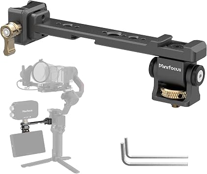 Adjustable Camera Monitor Mount with Quick Release NATO Clamp, Cold Shoe Mount, 360  Rotating Field Gimbal Monitor Holder for DJI RS 4 Mini/RS 4 Pro/RS 2 / RSC 2 / RS 3 / RS 3 Pro/RS 3 Mini