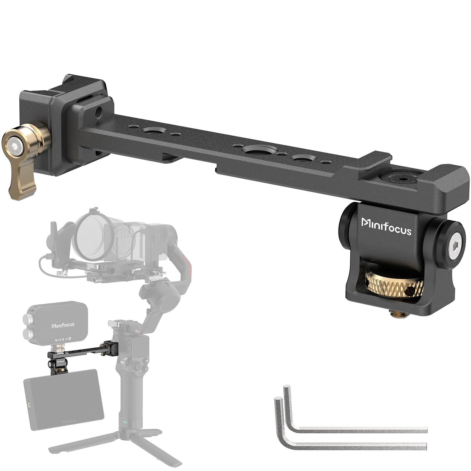Verstellbare Kamera-Monitorhalterung mit NATO-Schnellverschluss, Cold Shoe Mount, 360° drehbare Field Gimbal Monitorhalterung für DJI RS 4 Mini/RS 4 / RS 4 Pro/RS 2 / RSC 2 / RS 3 / RS 3 Pro/RS 3 Mini