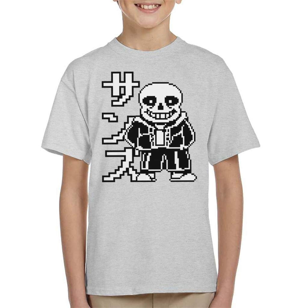 Cloud City 7 Heather Grey Undertale Sans Japanese Text Kid's T-Shirt