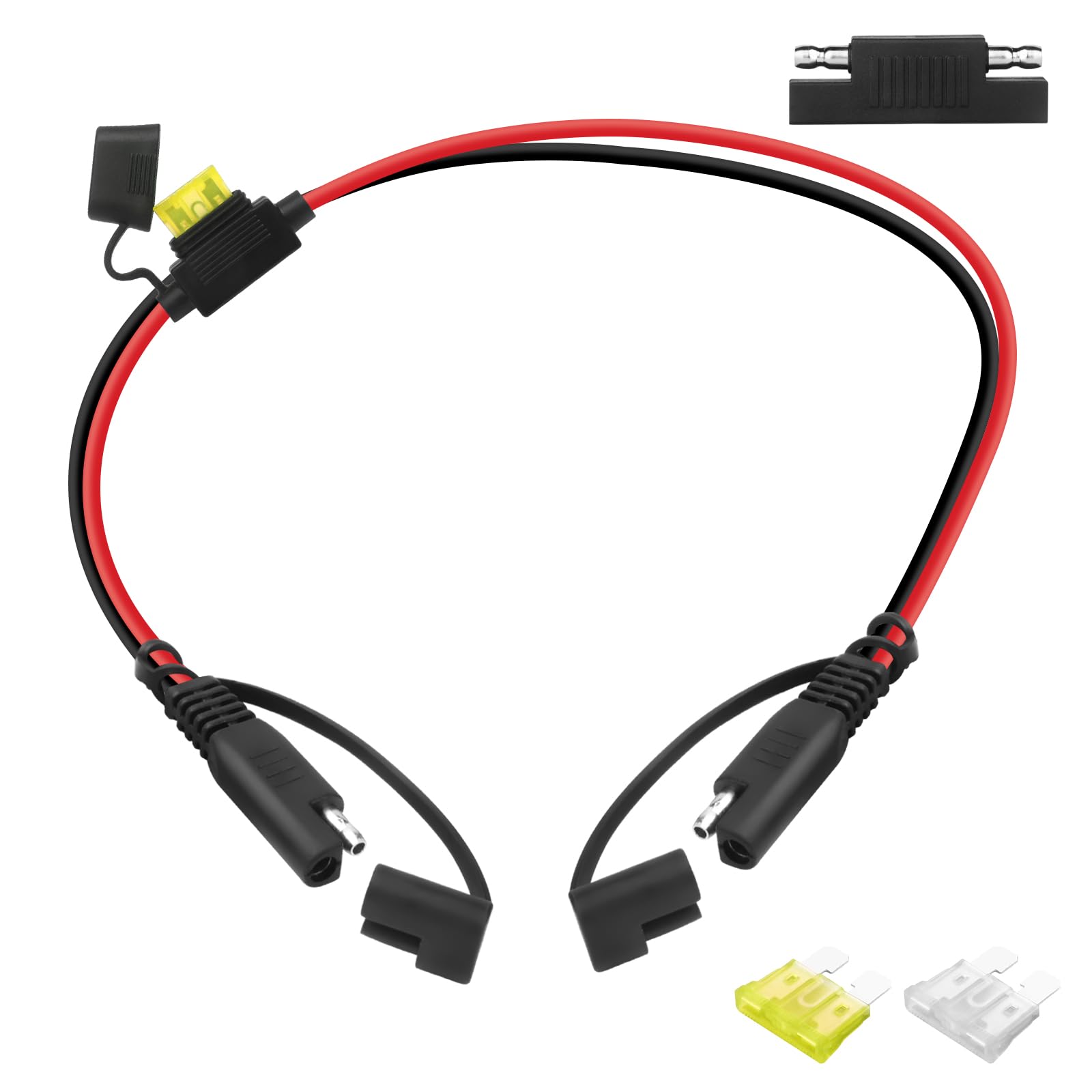 CUZEC 1FT/0.31m 14AWG SAE to SAE Extension Cable Quick Disconnect Wire Harness SAE Connector/SAE to SAE Heavy Duty Extension Cable