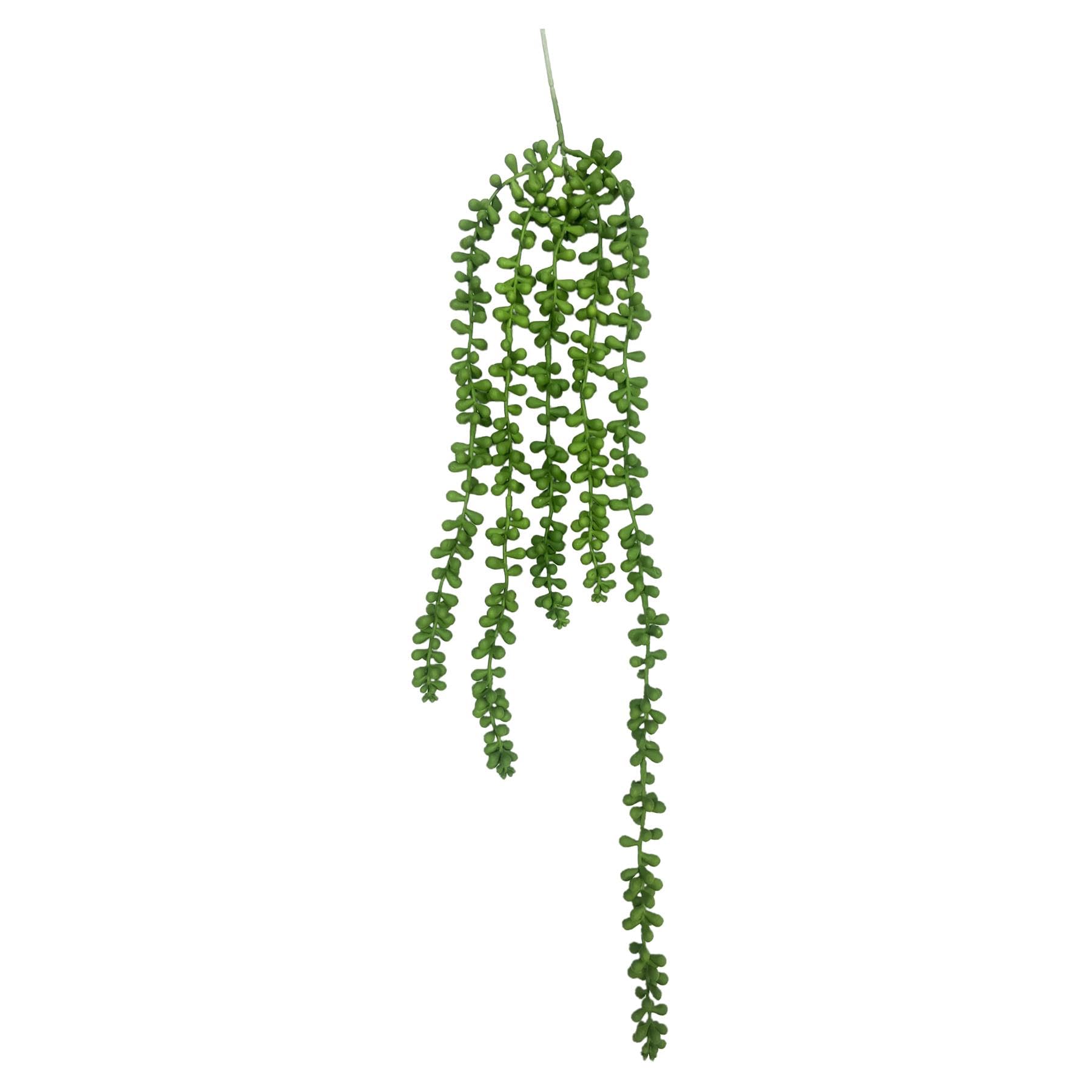 Leaf Fern Pearls Hanging Artificial Plant 2ft