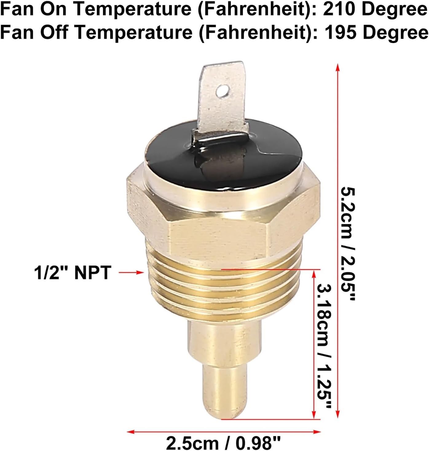 Car Coolant Thermostat Universal Car Radiator Fan Temperature Sensor Switch Parts Automobiles Replacement Parts Sensors Accessories(165-180)