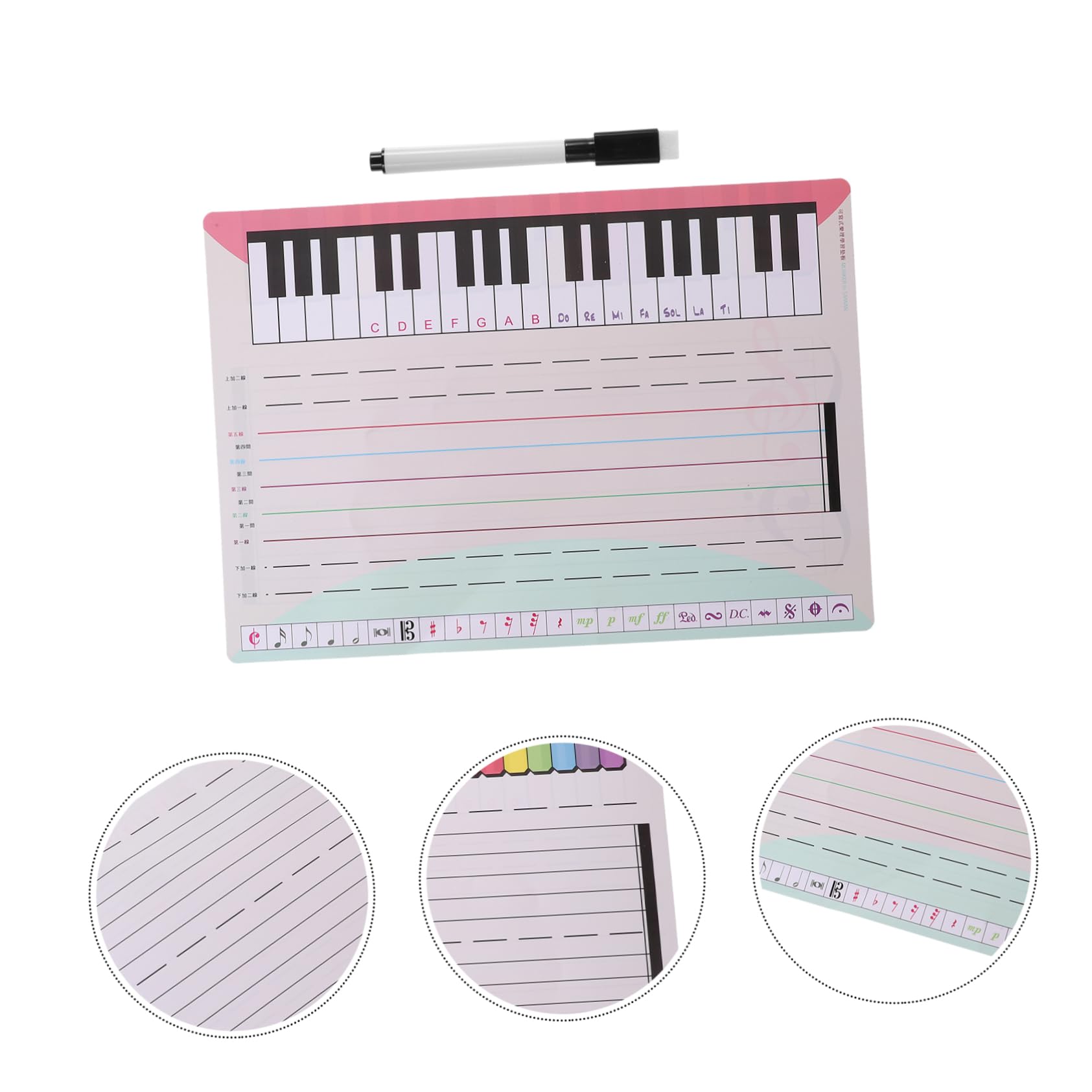 OFFSCH Piano Stave Cards for Whiteboard Music Staff Stickers Note Card Stickers for Music Education