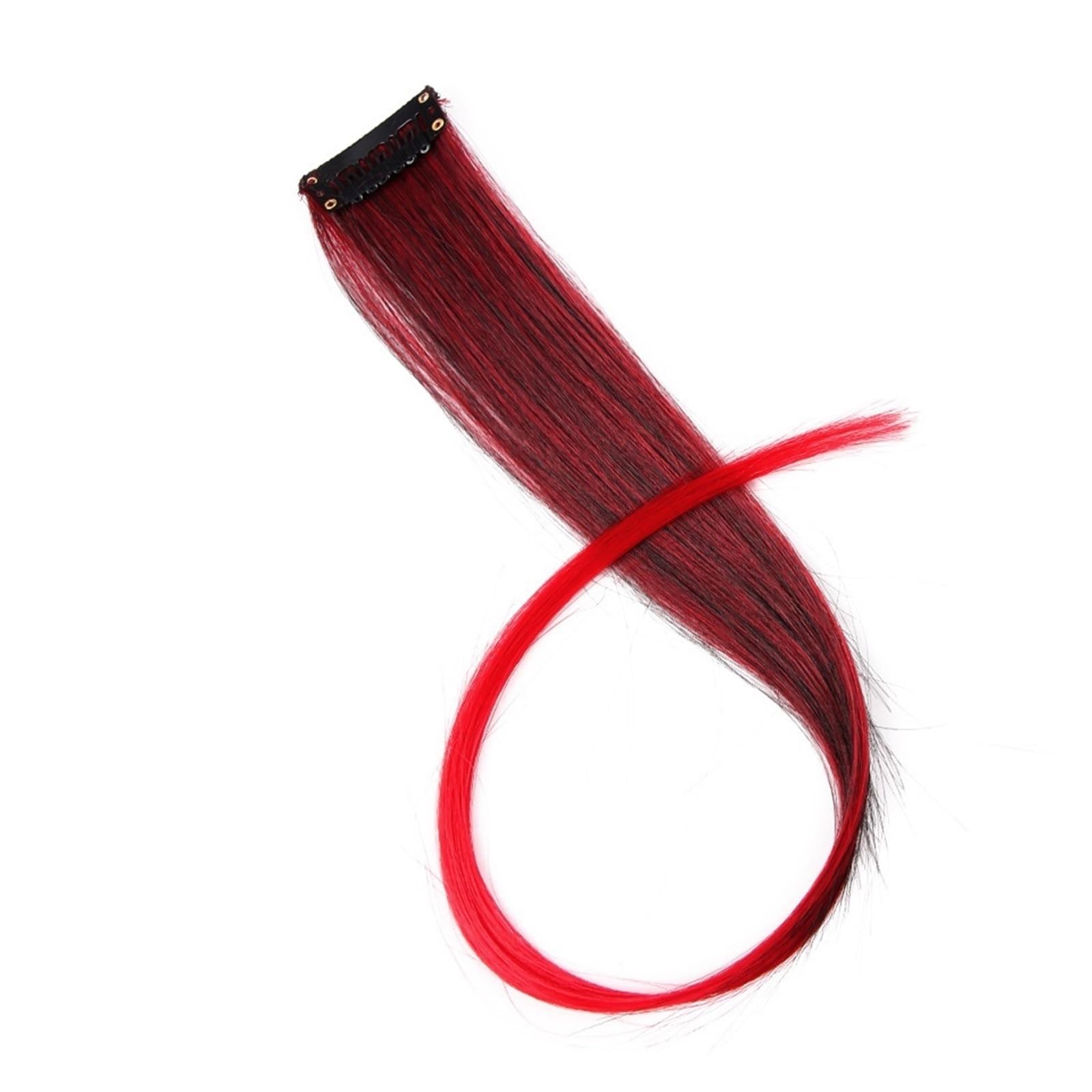 Extension de cheveux en plumes Extension de cheveux synthétiques 20 pouces une pièce Clip dans l'extension de cheveux longue ligne droite faux postiches Extension de cheveux for les femmes ( Color : 7