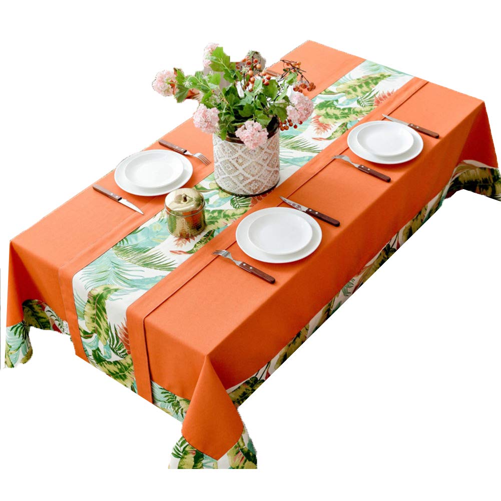 BATSDCB Thicken Cotton Tablecloth, Home Catering Table cover hemmed edges-Orange 100x160cm(39x63inch)