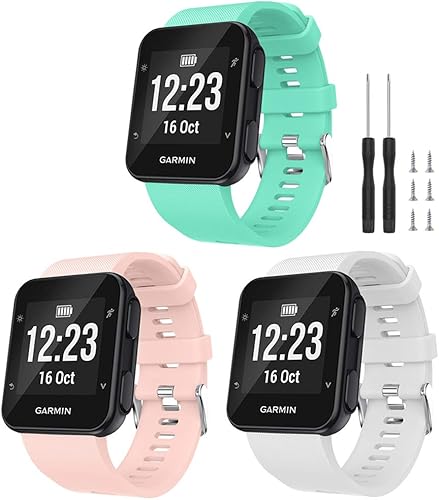 Watbro Correa compatible con Garmin Forerunner 35, correa de repuesto de silicona suave, para reloj inteligente Garmin Forerunner 35, compatible con