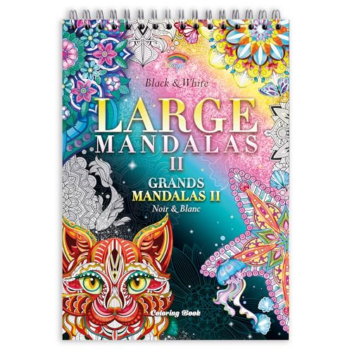 Colorya Libros para Colorear Mandalas para Adultos - A4 - Large Mandalas Vol. II Libro para Pintar - Papel de Calidad, Impresión a una Cara, Encuadernación en Espiral