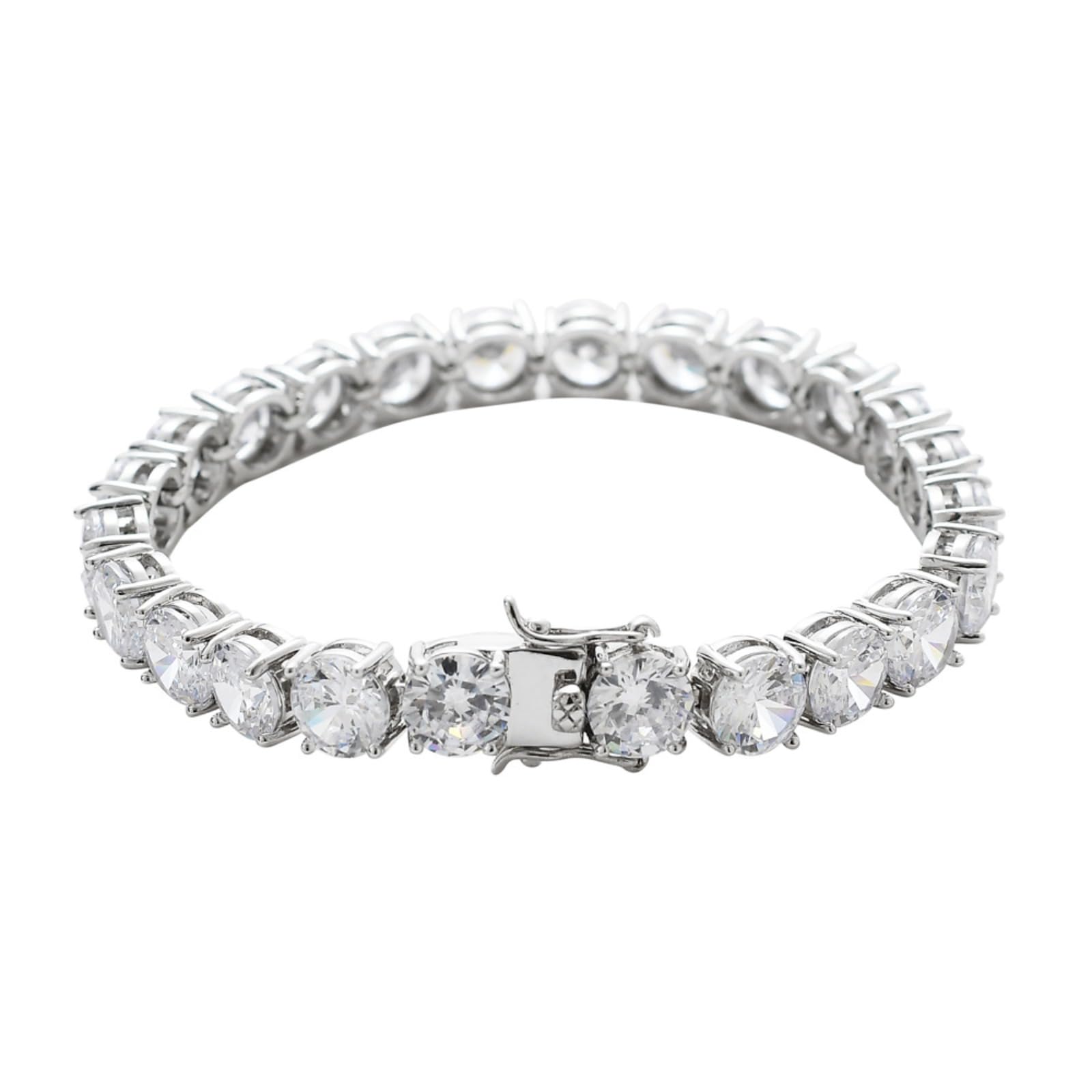 Bransoletki damskie. 8MM bransoletki tenisowe dla kobiet pozłacane 18-karatowym złotem klasyczna bransoletka z imitacją złotego diamentu okrągłe bransoletki z CZ dla kobiet ślubne bransoletki z biżute