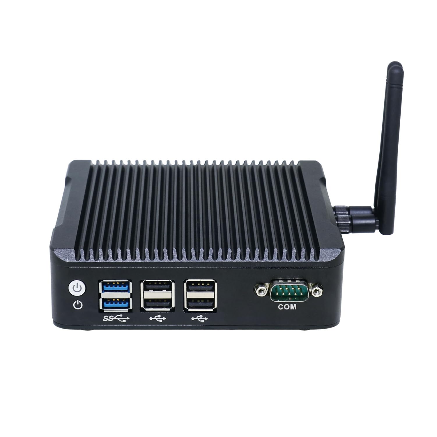 Fanless Mini PC, Industrial Computer, Windows 11 or Linux Ubuntu, N3700 J3710, BX08, COM, 2 x LAN, DP, 2 x HDMI, SIM Slot, Vesa Mount, WOL, PXE, WDT Supported, 0 RAM, 0 Storage, Barebone No System