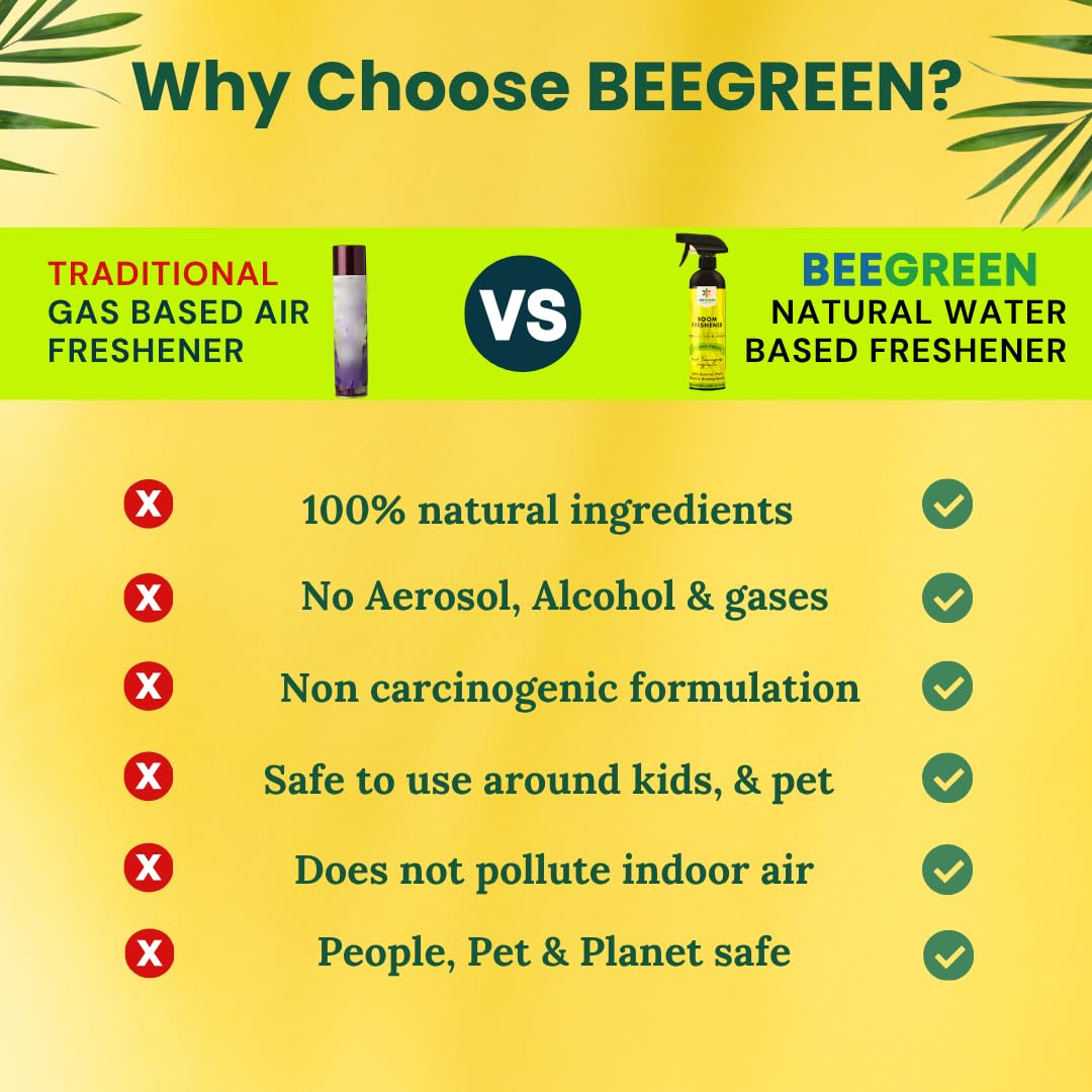 Beegreen Room Freshener Lemon Fresh- 5L, 100% Natural & Plant Based Ingredients, Lemongrass Fragrance, Essential Oils based, Irritant-Free, Chemical-Free for Home, Office & Hotel 3