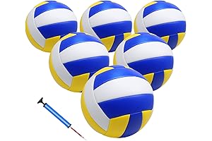 GoSports Volleyball 6 Pack - Official Size 5 Leather Composite Volleyball Bulk...