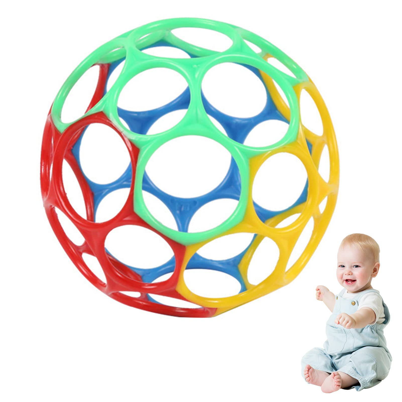 Greifling Ball Rassel Für Babys – Motorisches Spielzeug, TPR-Material, 9,5/11,5 Cm, Beißring