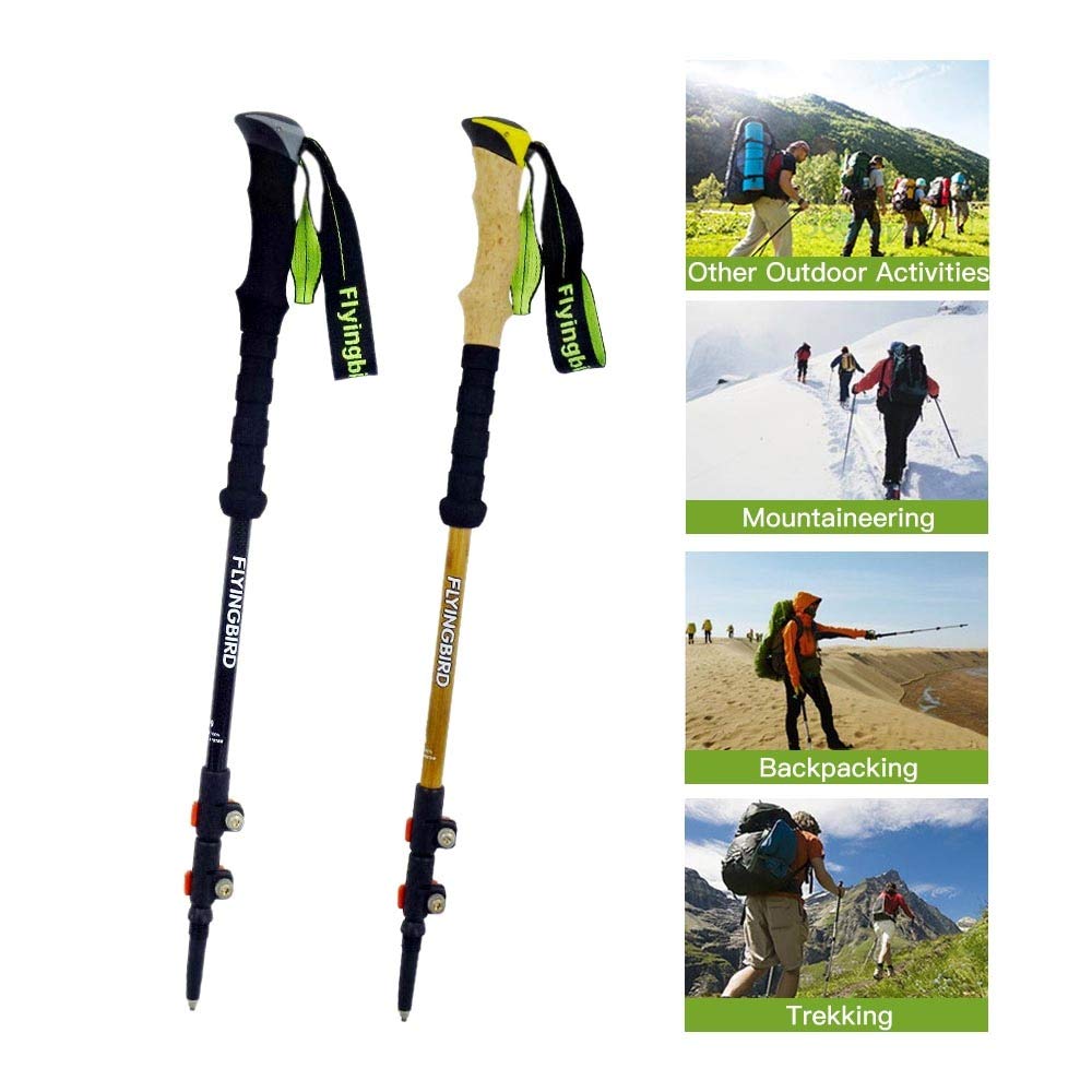 GSP Bastoncini da Passeggio Bastone da Trekking Regolabile in Fibra di Carbonio Leggero da Trekking Bastone da Passeggio con Impugnatura Eva e Lucchetto antitaglio per l'escursionismo a Piedi