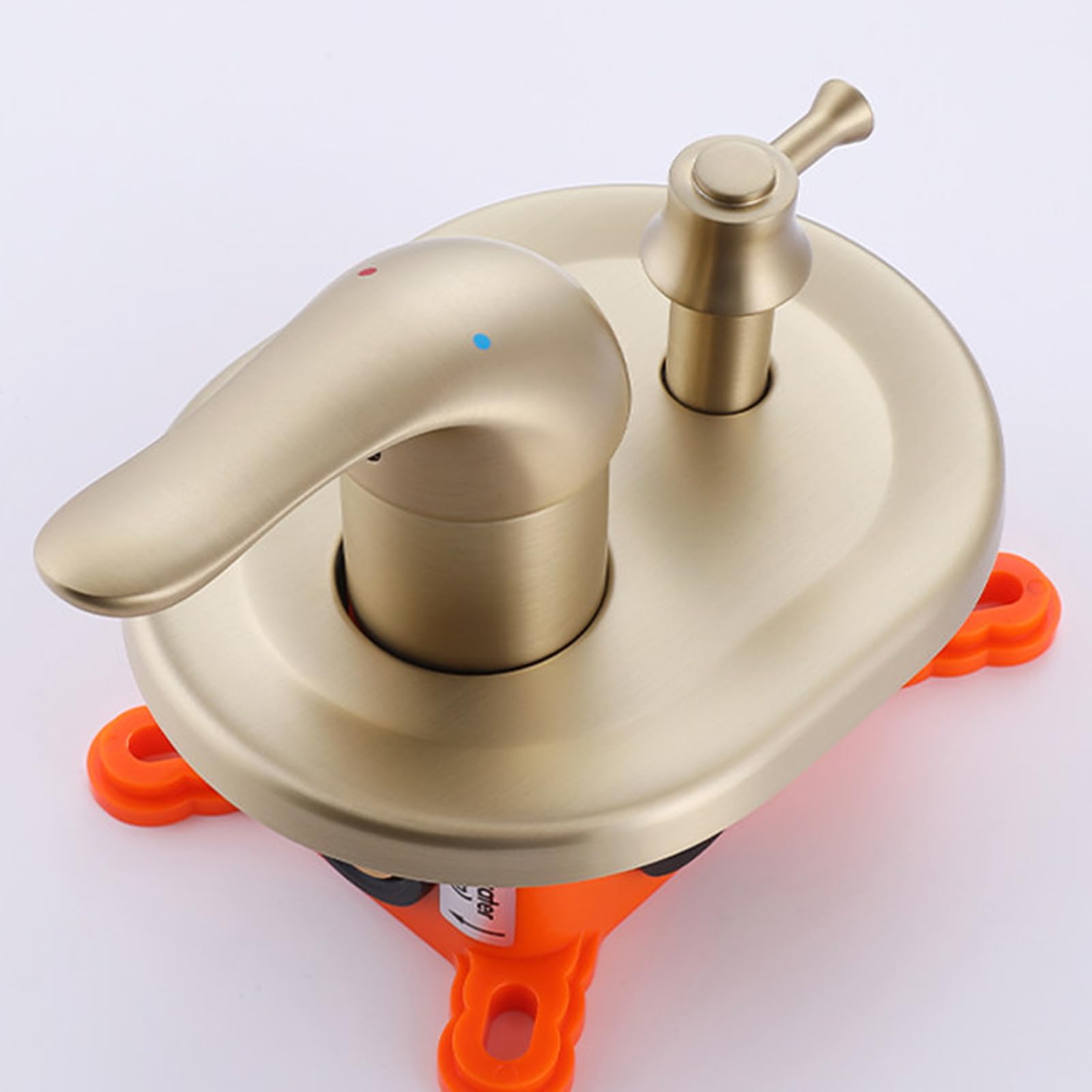 XJTNLB Miscelatore Doccia Monocomando Incasso 2 Vie Soffione Doccia Rotonda a Parete con Doccetta,Oro Spazzolato