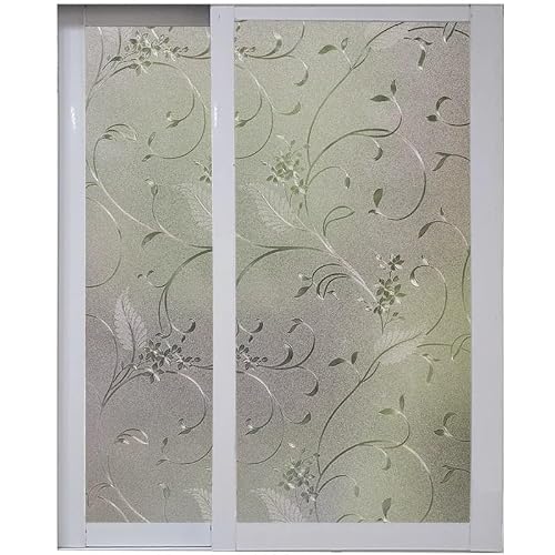 Window Film Privacy Matte Window Film Stained Glass Decorative Sticker Privacy Frosted Adhesive Decal For Windows(45 x 200 cm)