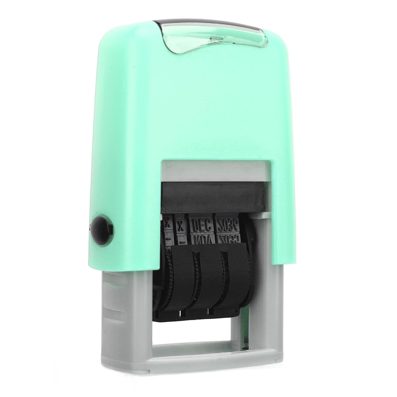 Generic English Date Stamp Clear Stamping Quick Drying for Study Work Life, Adjustable Date Stamp for Portable Office Use (Green)