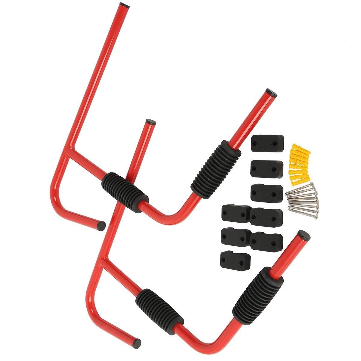 G-PLUS Kayak Storage Rack,2 Pairs Steel Ladder Wall Hanger for Kayaks and Paddle Board Canoes Boat Black Kayaks Storage Hook for Indoor Outdoor