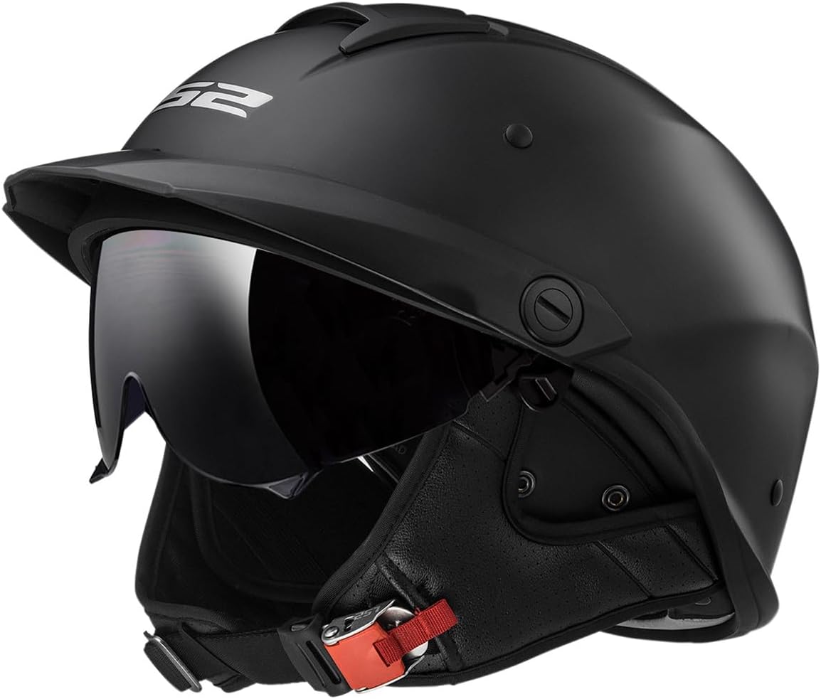 Helmets Rebellion Unisex-Adult Half Helmet Motorcycle Helmet (Matte Black, Small)