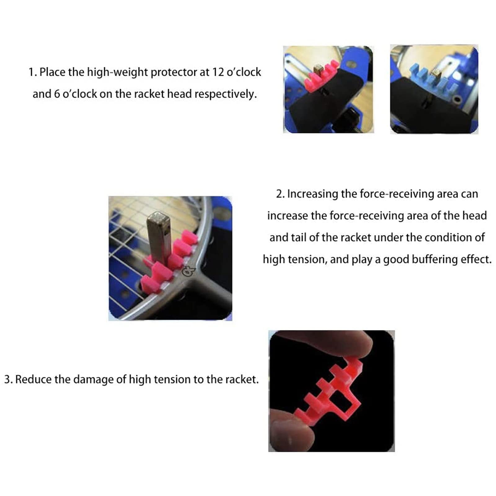 plplaaoo Badminton Racket Load Spreader, 5Pcs Badminton Stringing Racquet Load Spreader Adapter, High Tension Protector Stringing Machine Tool, Badminton Stringing Machine for Sports