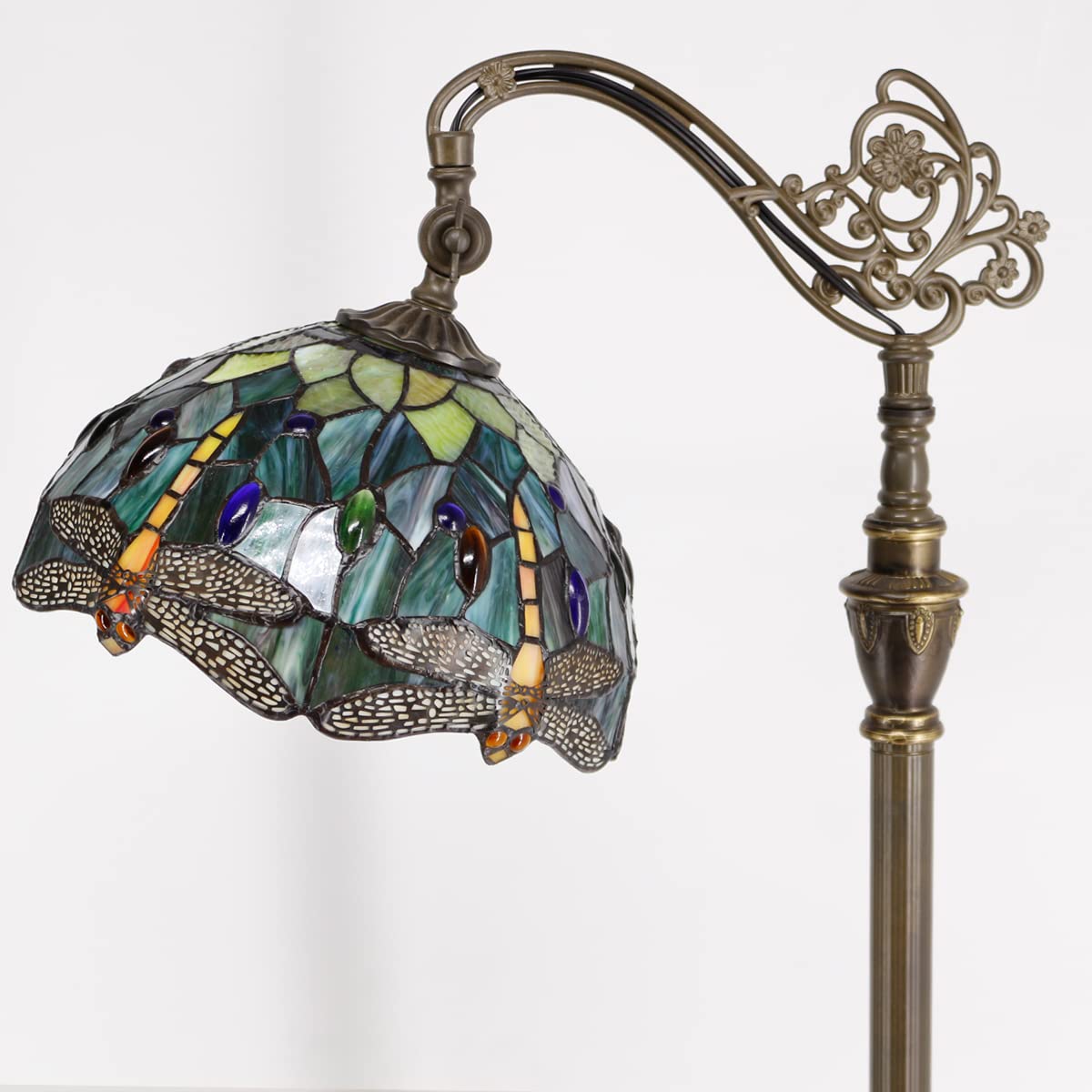 ZJART Tiffany Floor Lamp Stained Glass Lamp 18.88X12X67 Inch Angle