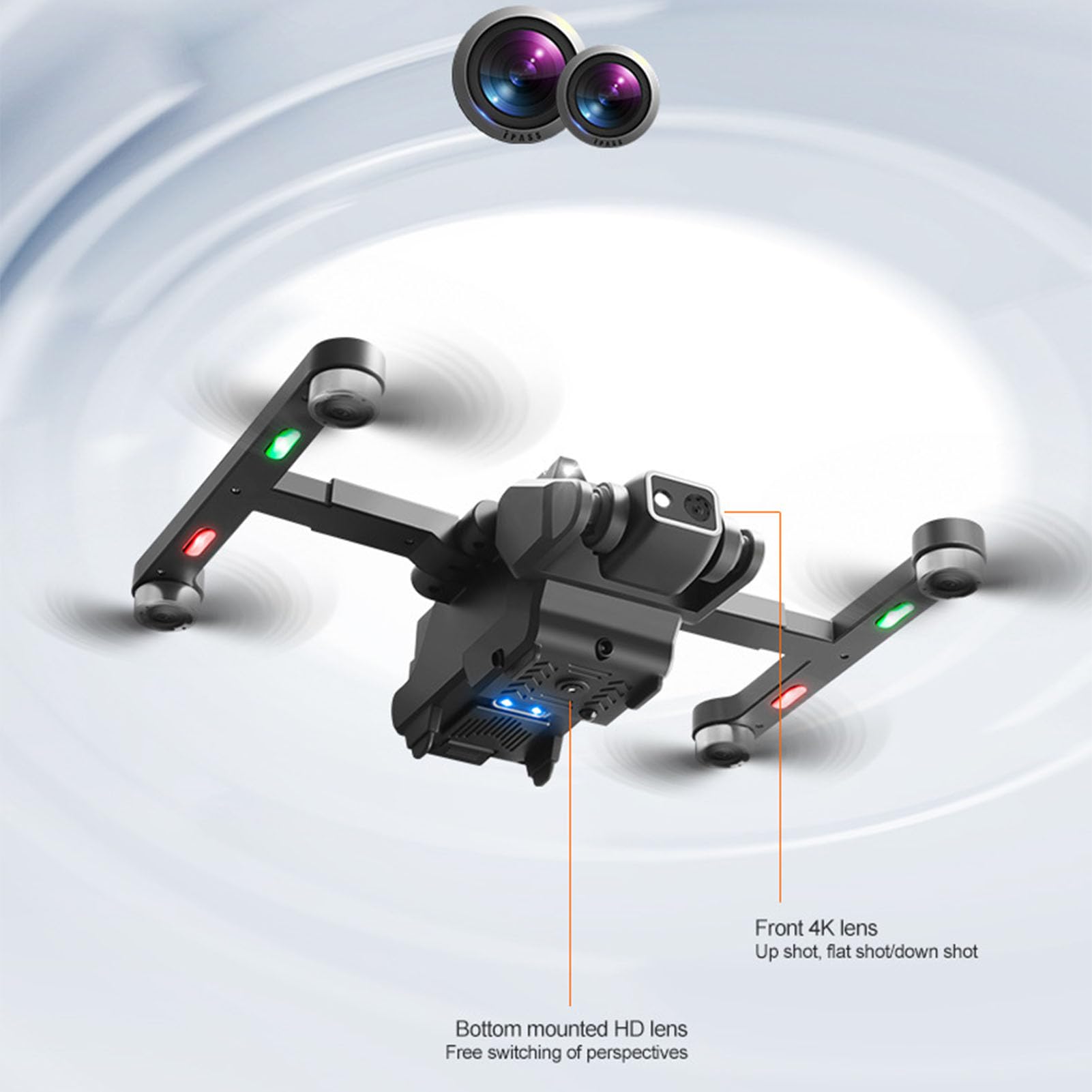 Cuifati Pinsel ohne Motordrohne mit Kamera für Erwachsene, WLAN 5G Transfer Smart FPV Quadcopter mit GPS -Locationssystem, Intelligente Hindernisvermeidung, Einfach für (Doppelbatterie)