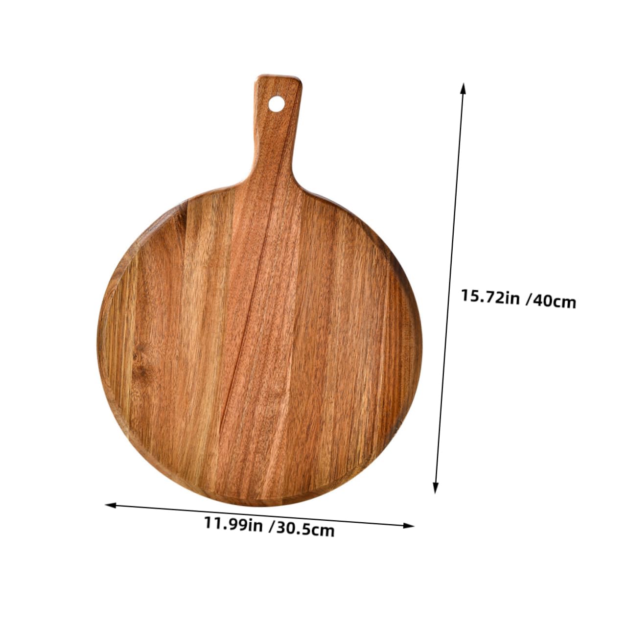 Zerodeko Tabla Redonda de Madera para Pizza y Pan con Asa Plato Multi Funcional para Servir Comidas para Charcutería y Postres Resistente y Práctico Decorativo y Estético para Hogar