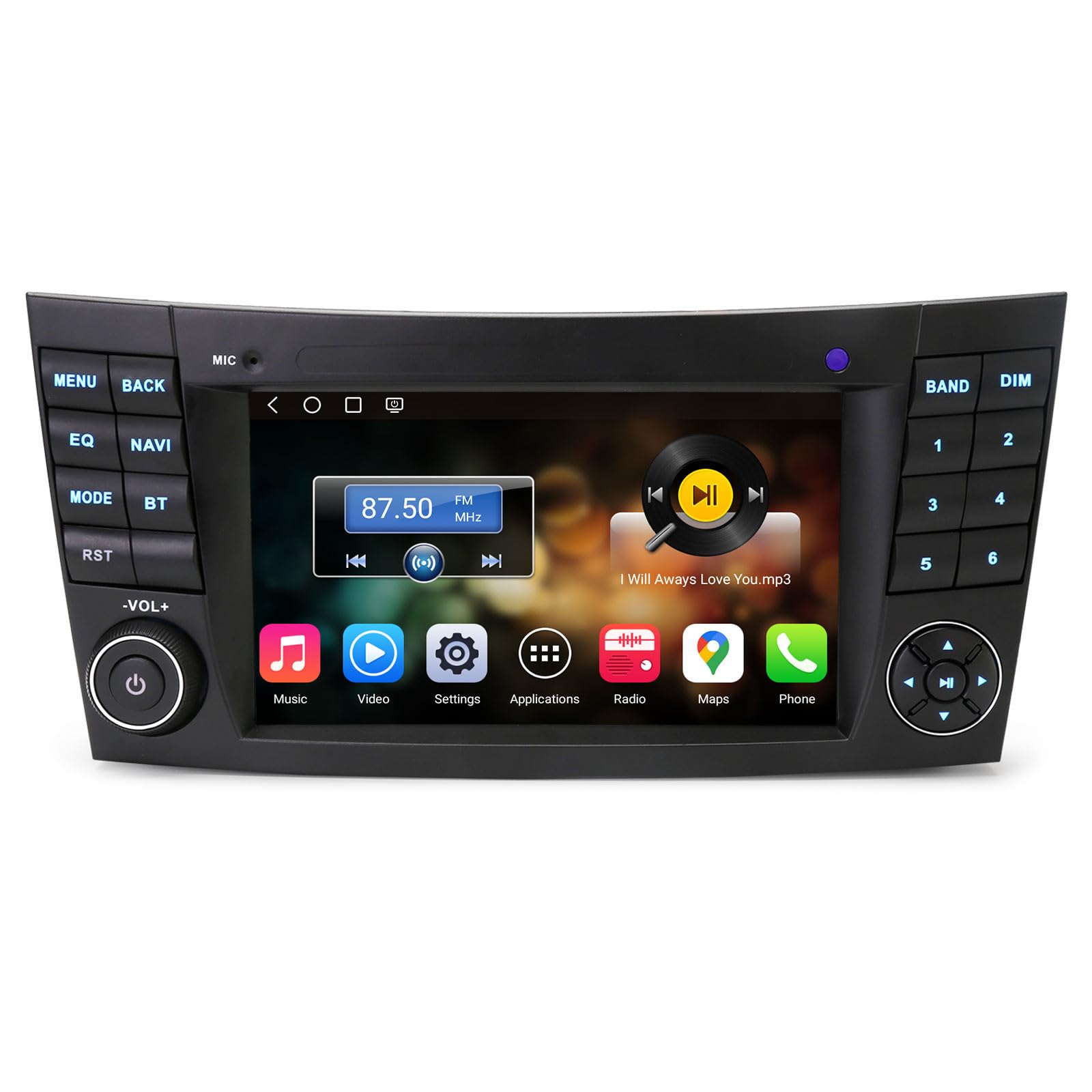 Android 14 Radio Coche para Mercedes Clase E W211 / CLS W219, Pantalla Táctil 7" HD, 4GB+64GB 8-núcleo, CarPlay Android Auto, Estéreo Coche GPS Navegador Bluetooth 5.1 WiFi 4G Dab+ DSP RDS Canbus