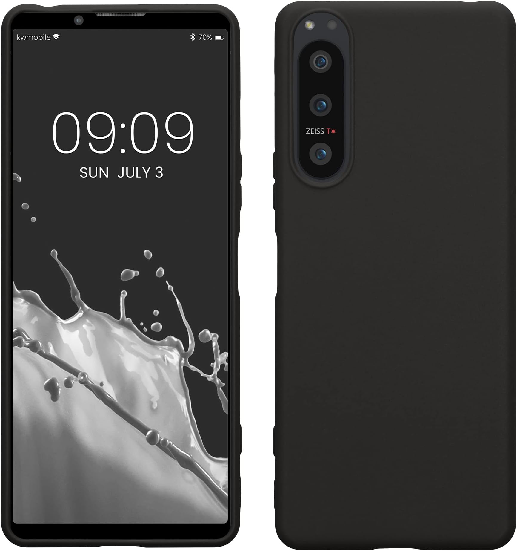 kwmobile Case Compatible with Sony Xperia 5 IV Case - Soft Slim Protective TPU Silicone Cover - Black