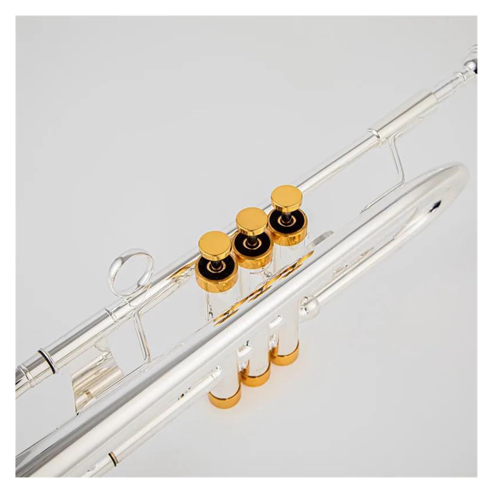 Trompetas para Estudiantes Trompeta Pequeña BB, Instrumentos Musicales Profesionales con Llave Dorada Y Plateada, con Estuche
