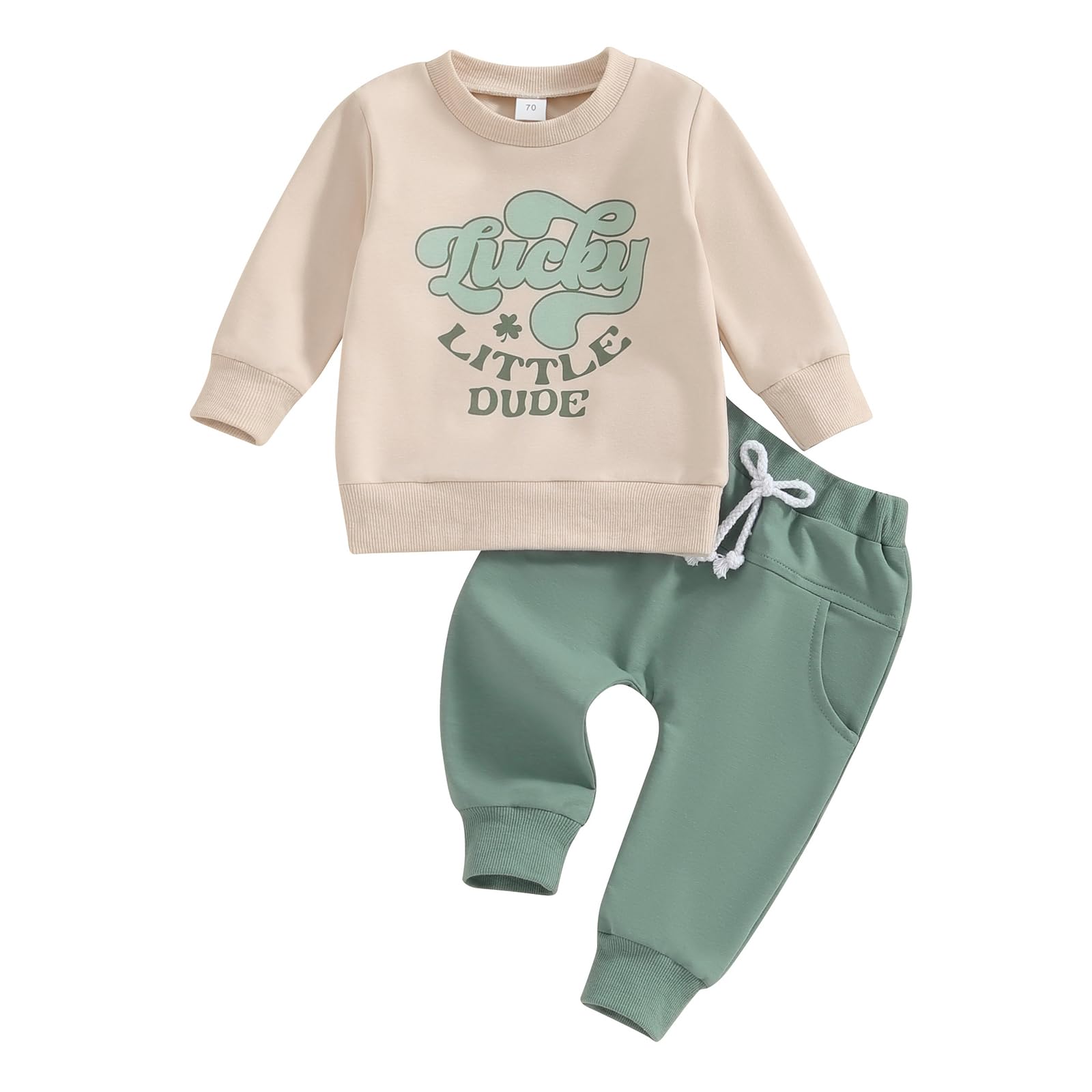 Geagodelia Baby Boy St. Patrick's Day Tracksuit Long Sleeve Sweatshirt Jumper Jogger Trouser Lucky Clover Clothes Outfits