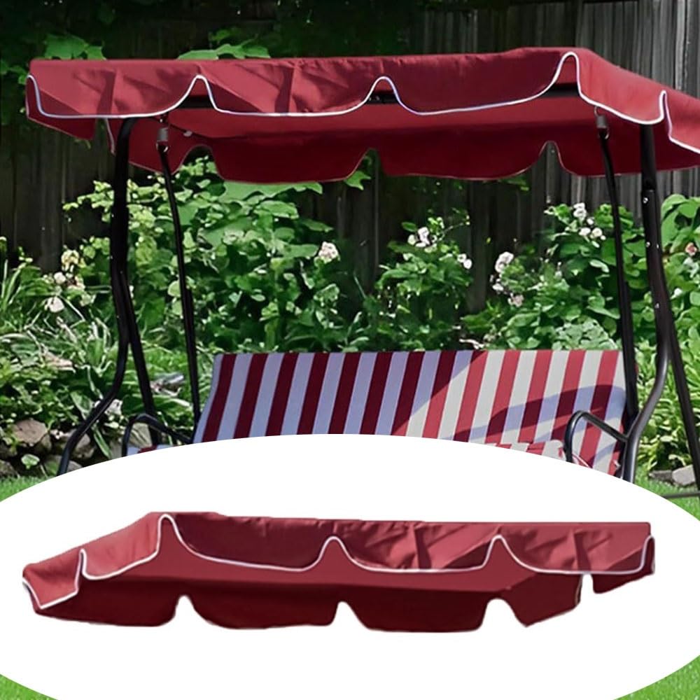 Replacement Swing Canopy Garden Hammock Top Cover Waterproof Sun Shade Porch Swing Canopy Replacement Top Outdoor Furniture Cover For Patio Yard Park Seat(Green,82x57in-210x145cm)