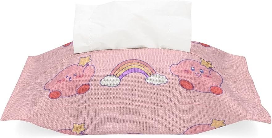Amazon ティッシュボックス ティッシュケース ティッシュカバー Danesi 布製 綿麻 ティッシュ収納 収納 便利 ホーム 車内 おしゃれ 可愛い 北欧風 キャラクター F2 星のカービィ インテリア オンライン通販
