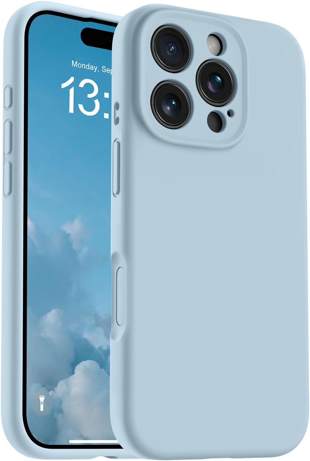 OTOFLY Magnetic for iPhone 16 Pro Max Case,Compatible with Magsafe,Classic Liquid Silicone Mobile Phone Case,Integrated Camera Control Button,Anti-Scratch Microfiber Lining, Baby Blue