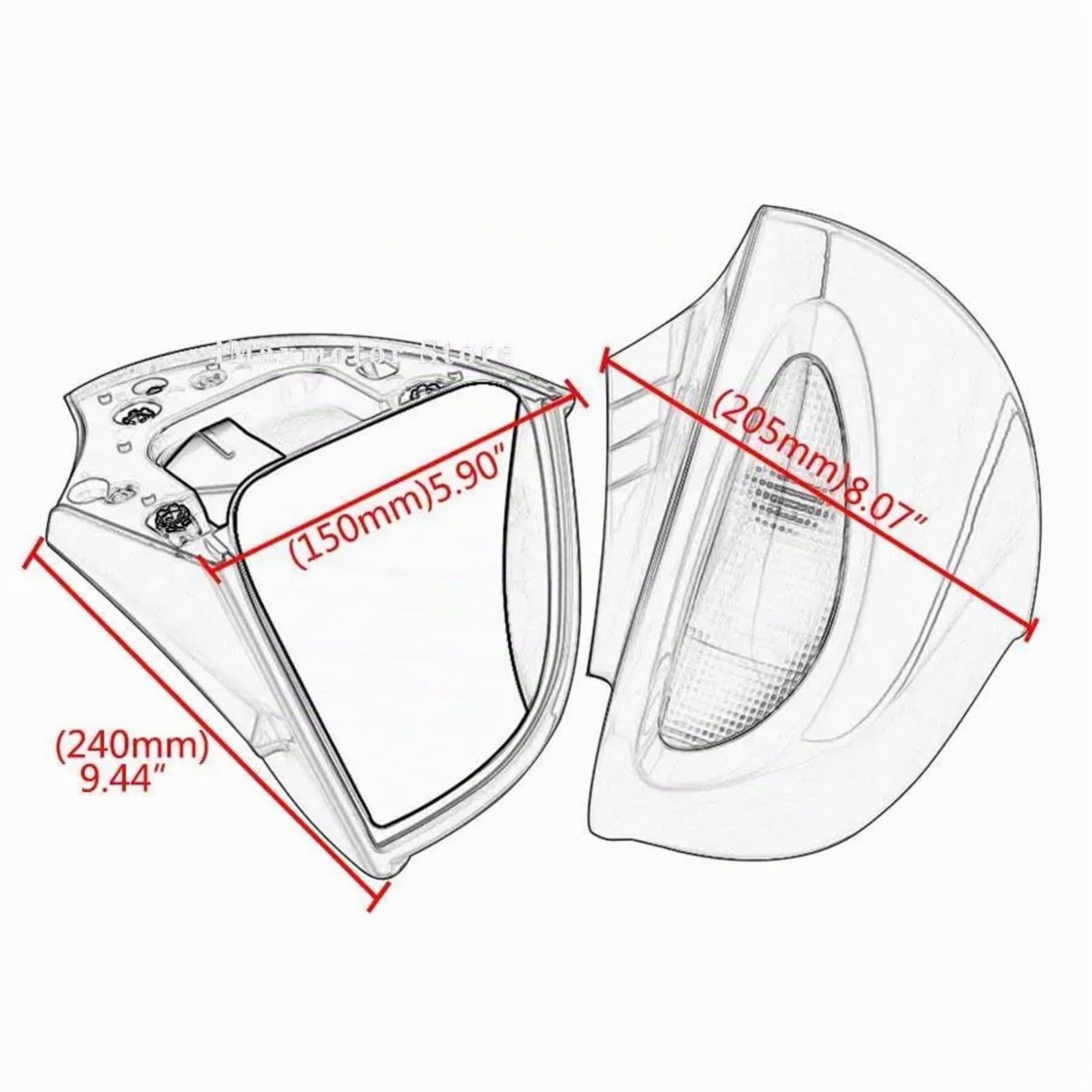 Retroviseur Moto pour BMW pour R1100RT pour R1150RT pour R1100 RT R850RT Motos Carénage Rétroviseurs Latéraux Rétroviseur Clignotant Couvercle Lentille Ambre Rétroviseurs Latéraux Moto(1)