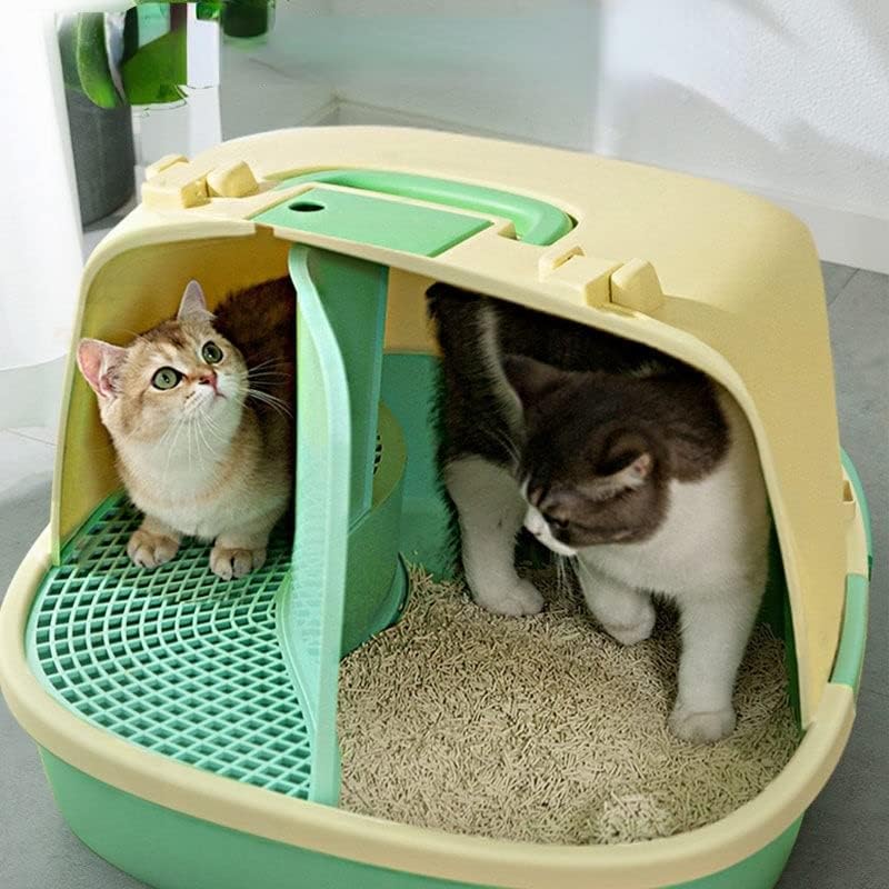 Miniatura 2 de ZLXDP - Caja de arena para gatos totalmente cerrada con cojín para gatos inodoro a prueba de salpicaduras para entrenamiento de mascotas color D D
