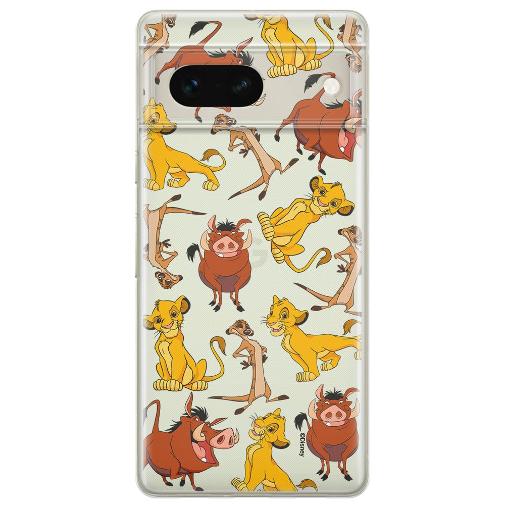 ERT GROUP mobile phone case for Google PIXEL 7 original and officially Licensed Disney pattern Simba & Friends 010 optimally adapted to the shape of the mobile phone, partially transparent