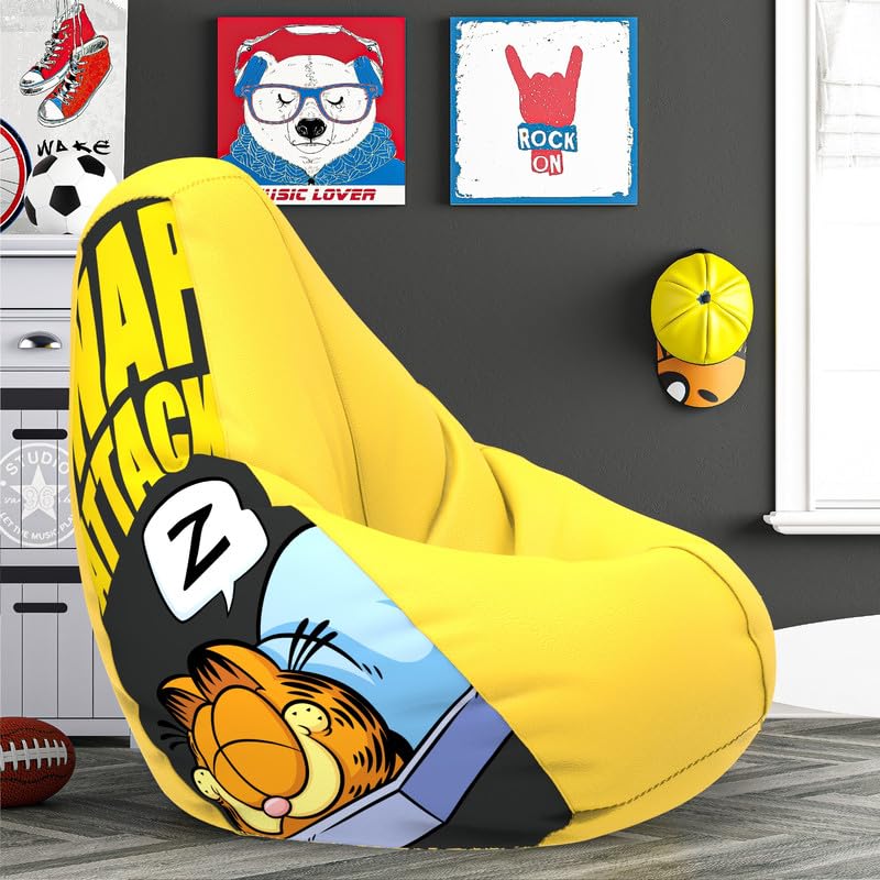 ComfyBean Bag with Beans Filled 5XL- Official: Garfield Bean Bags - for Adults - Max User Height : 6-6.5 Ft. - Weight : 99-110 Kgs(Model: Garfield_Artwork-5 - Yellow)-picture-24