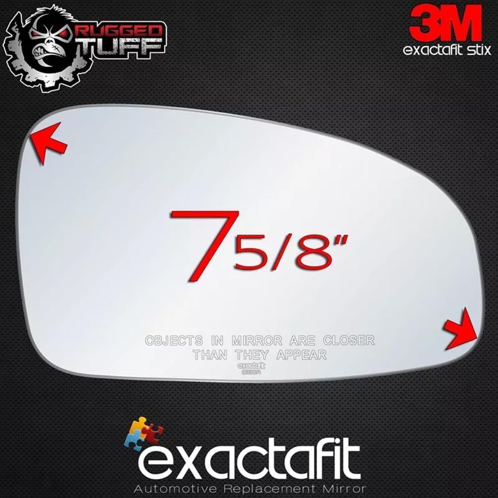 Passenger Side Mirror Glass Replacement For Chevrolet Chevy Aveo Aveo5, Pontiac G3 Wave Wave5, Suzuki Swift Right Door Convex Mirrors with Adhesives exactafit 8332R