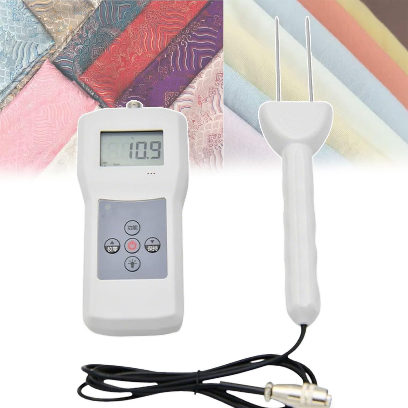 Medidor Digital De Humedad para Madera; Comprobador De Humedad para Textiles con Pantalla LCD, Rango Medición del 4 Al 90% Y Alta Precisión ±0,5% para Lana, Cuero Y Madera
