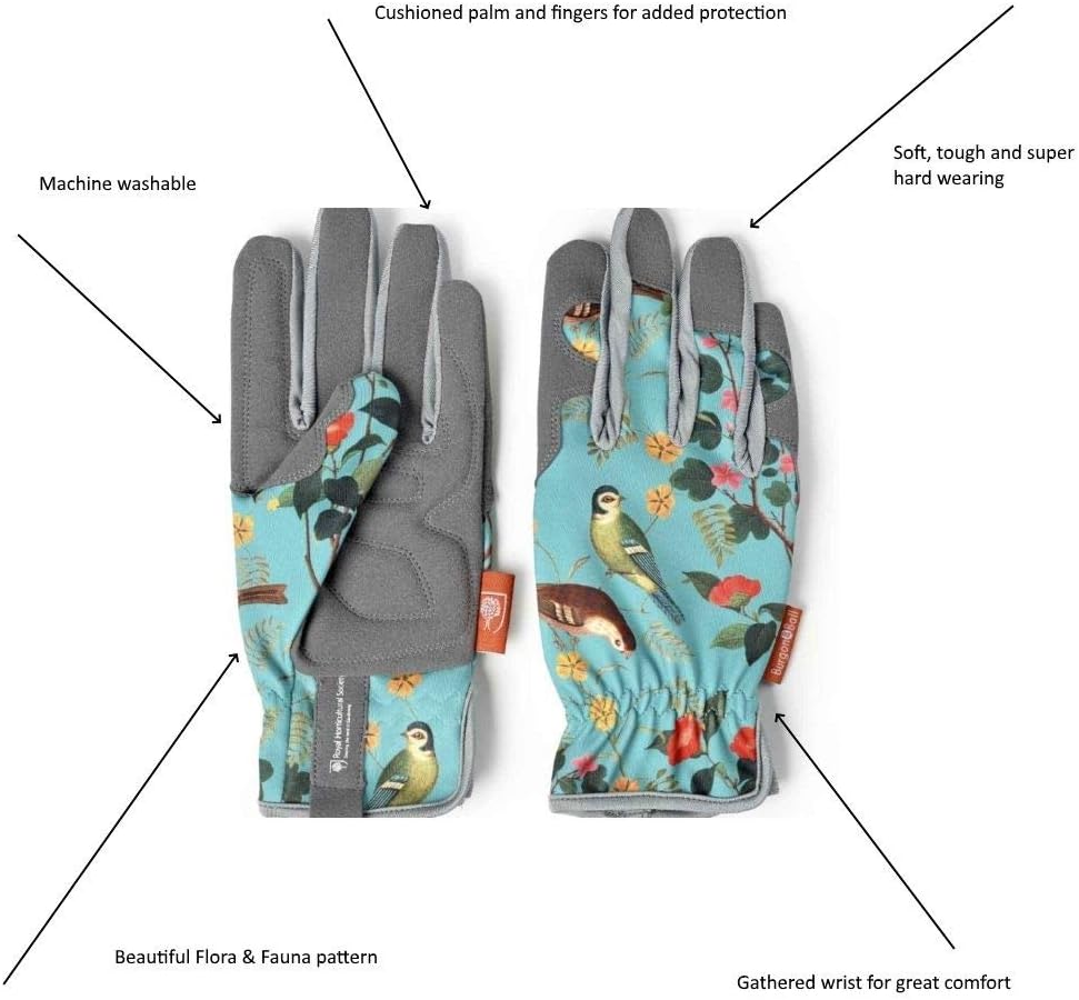 Burgon & Ball Flora & Fauna Design Flexible and Durable Ladies Premium Gardening Pruning Gloves one size fits all