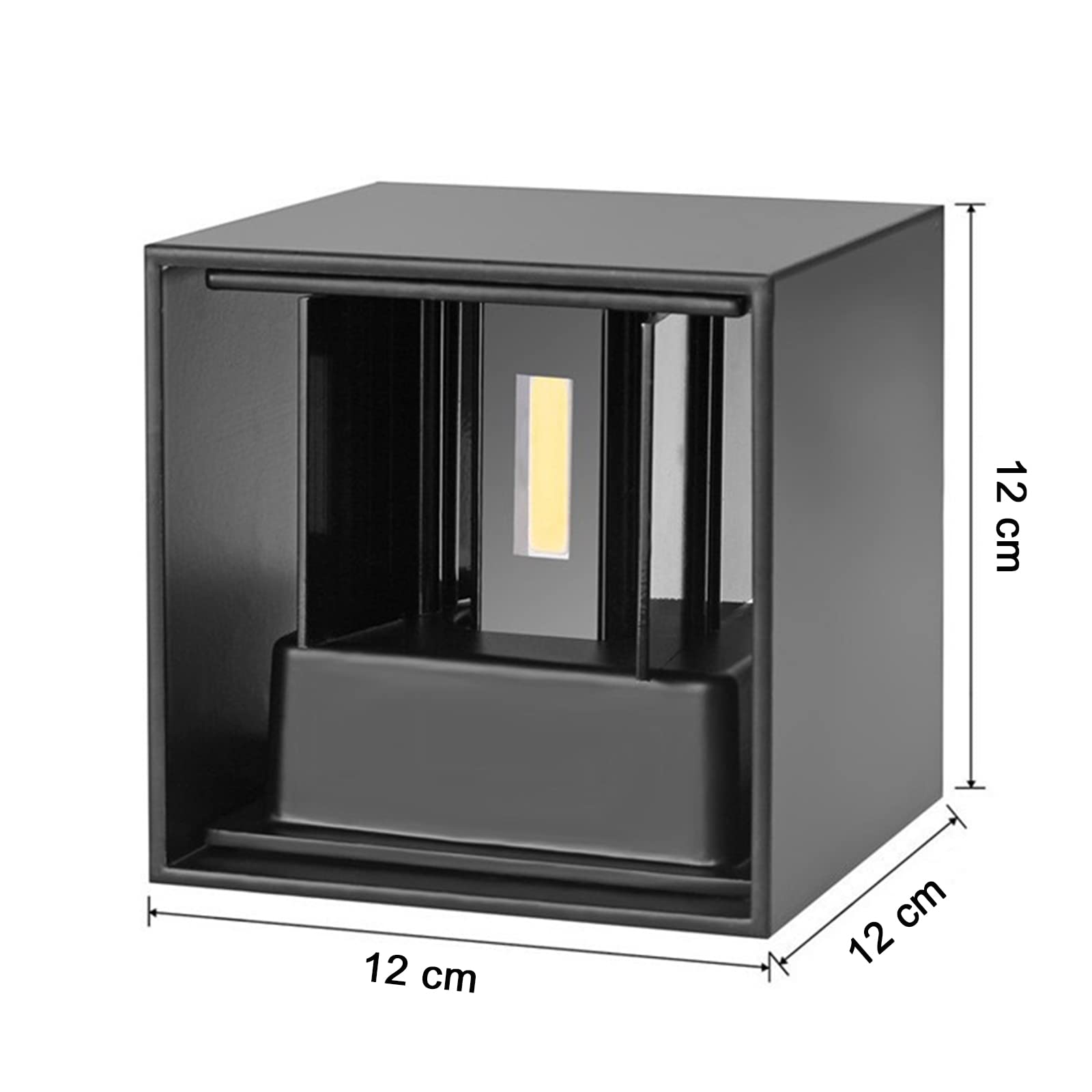 FUPE 2 Piezas LED 15W Aplique de Pared Exterior Interior Luz Ajustable de 3 Colores IP65 Impermeable Lámparas de Pared Apliques de exterior cuadrada de aluminio Ángulo de luz ajustable 11CM Antracita — view 19