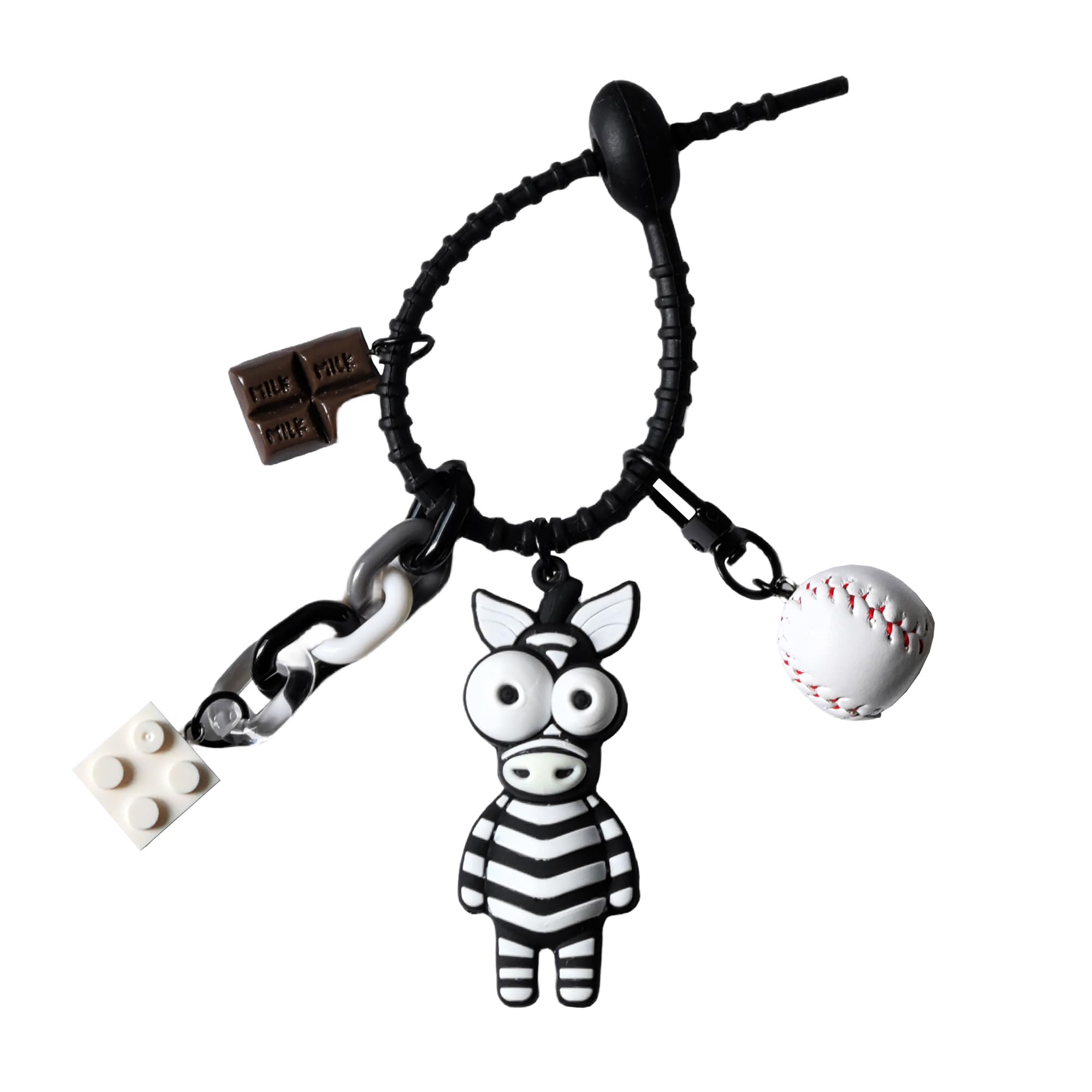 Oruiiju Schlüsselanhänger，Niedlicher Zebra-Schlüsselanhänger