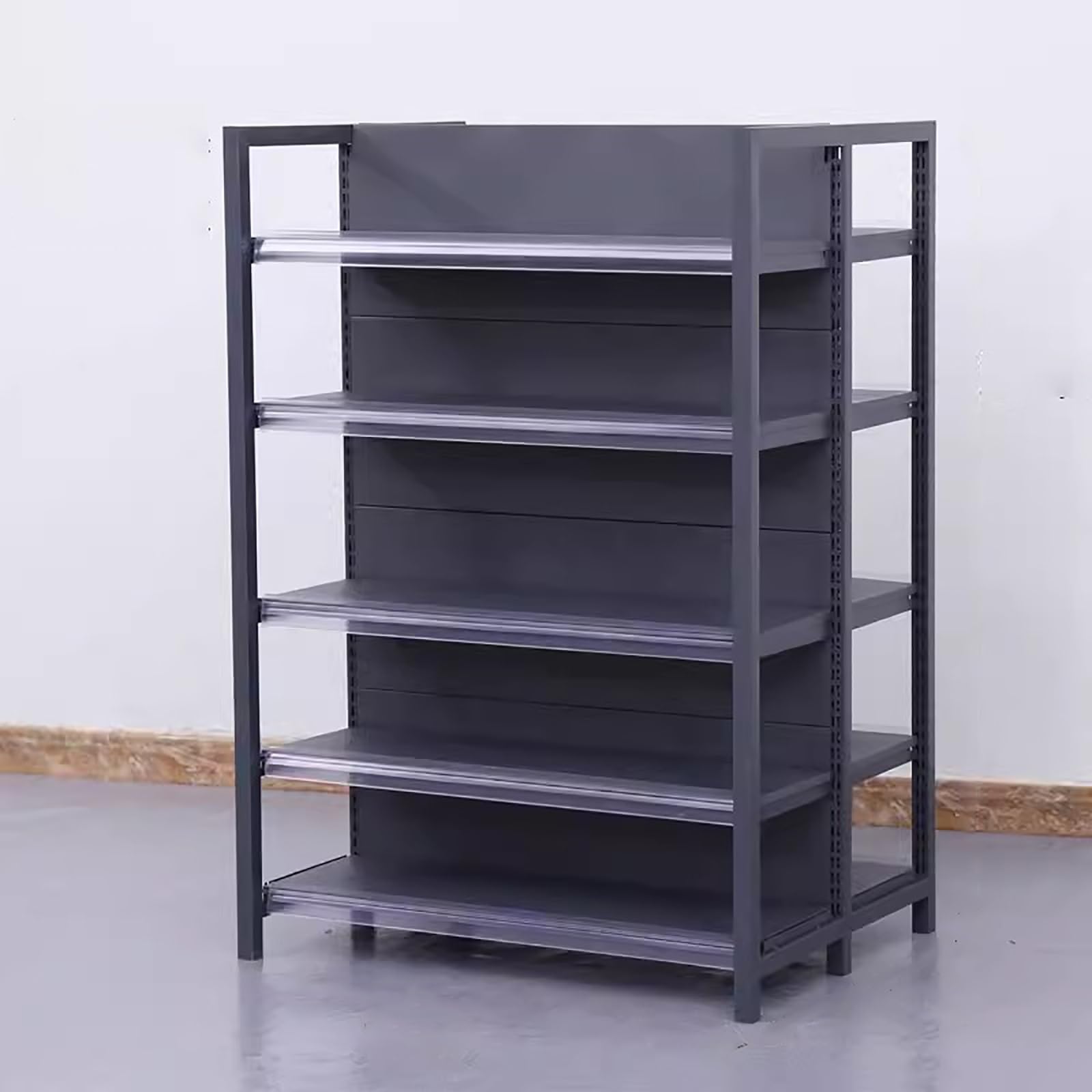 Jkjzsalj 5 Tier Retail Display Rack With Supermarket Stand For Floor Standing Potato Chip Shelf Carbon Steel Metal Frame For Pantry Kitchen Theater,80 * 80 * 130Cm