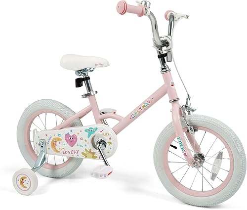 Miniatura 12 de COSTWAY Bicicleta infantil para niñas y niños de 3 a 8 años, bicicleta para niñas de 12, 14, 16 y 18 pulgadas, bicicleta para niños con ruedas de