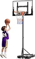 TONBUX Kids Portable Basketball Hoop: 3.5-7ft Stepless Adjustable Height, Shatterproof PC Backboard for Outdoor/Indoor Backyard Play