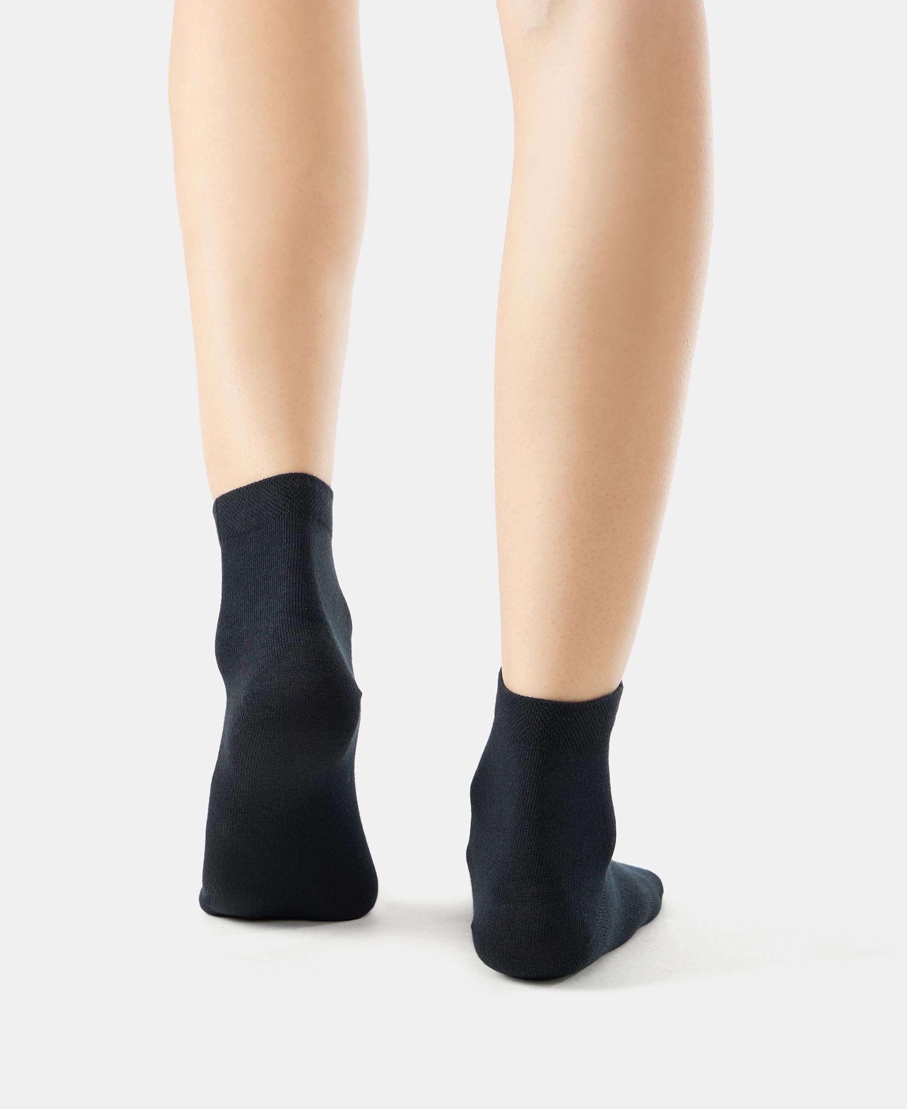 Jockey 7487 Women's Compact Cotton Stretch Toe Regular Socks With Stay Fresh Treatment_Black_Free Size - Image 5 thumbnail
