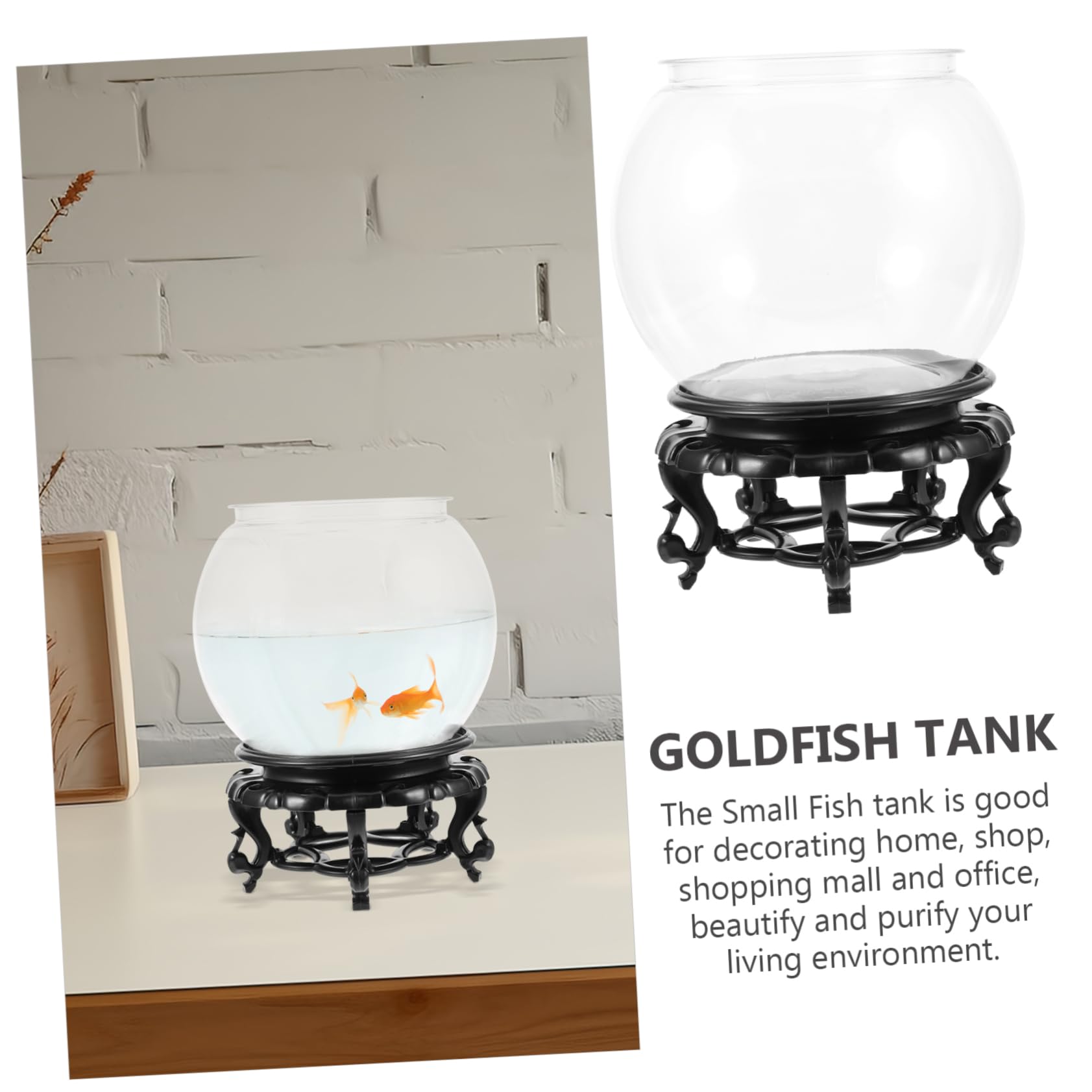 TOYANDONA Pecera De Plástico Transparente Pecera Redonda para Peces Pequeños Anticaída Hogar Decorativa Ligera Acuario De Plástico