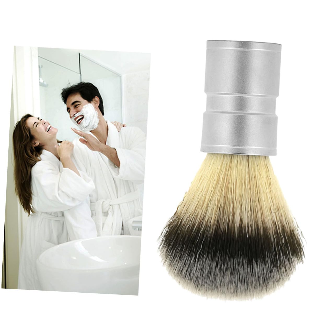 Men's Shaving Brush Nylon Brush Alloy Handle Hair Shaving for Beard Mustache Goatee Synthetic Shave
