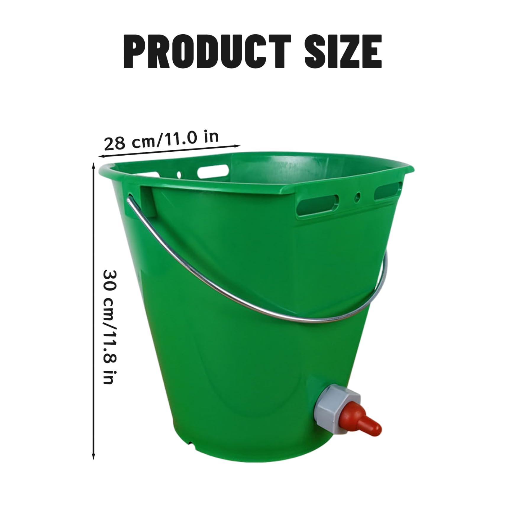 Seau d'alimentation en plastique pour lait, 8 L Seau d'alimentation pour agneaux capacité Mangeoire pour chèvres laitières avec tétine, pot ' pour animaux (1 ouverture)